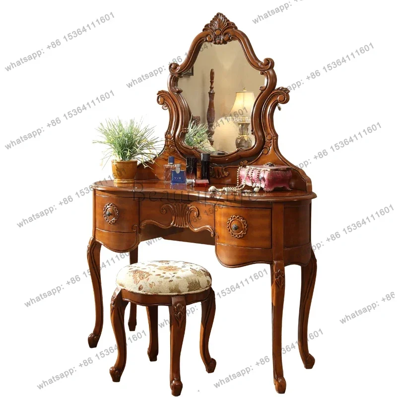 Meja Rias yj9 Brown Storage Va - Beauty Makeup Vanity Set ulasan dan harga
